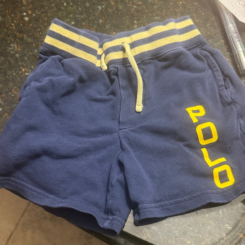 Polo by Ralph Lauren Kids Blue Shorts with Yellow Accents